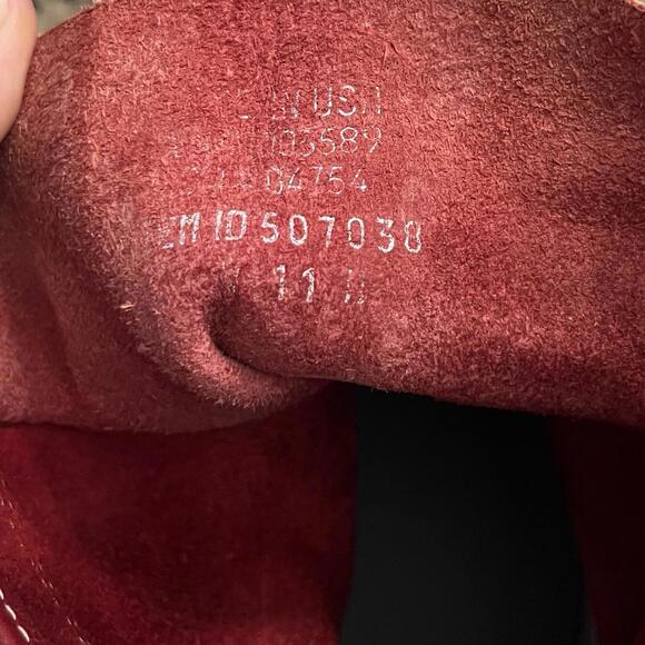 LL Bean Women's 11M Red Limited Edition Leather Lace-up Duck Boots Vintage USA - Picture 8 of 10